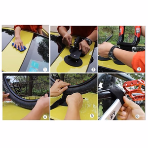 Rockbros XP1001 siurbtukinis automobilio stogo laikiklis 1 dviračiui – juodas