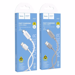 Кабель USB A - USB C Hoco 3A 1 m X107 серый