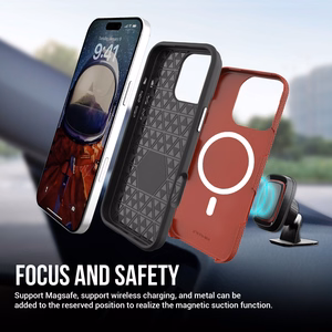 Dėklas Perfectionists Triangle Mag Case Apple iPhone 15 Pro raudonas