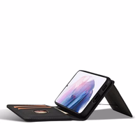 Magnetinis kortelių dėklas Samsung Galaxy S22 + (S22 Plus) piniginė kortelių laikiklis juodas