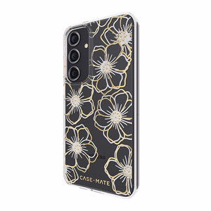 Чехол Case-Mate Floral Gems для Samsung Galaxy S24+, золотой