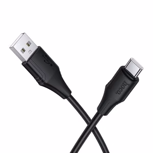 Силиконовый кабель USB A to USB C Hoco 3A 1 м X124 чёрный