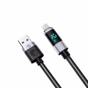Orico LDA2L USB-A–Lightning, 12 W laidas su LED ekranu, 0,5 m – juodas su sidabro spalva