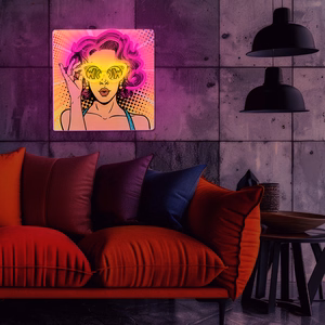 Neon ART LED POWER WOMAN geltonas-violetinis FLA02 Forever Light