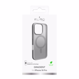 Puro Gradient Magnetinis silikoninis dėklas telefonui iPhone 16 Pro - sidabrinis