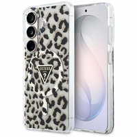 Guess dėklas IML Leopard Print Triangle MagSafe for Samsung Galaxy S26 juodas