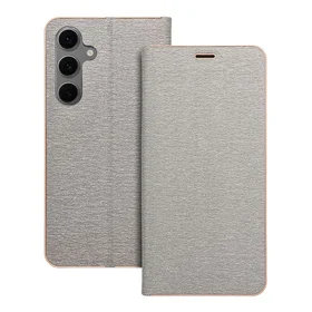 Dėklas telefonui LUNA Book auksinis SAMSUNG S24 FE sidabrinis