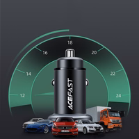 Automobilinis įkroviklis Acefast B1 Mini 38W USB-C+USB-A juodas