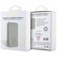 Guess Grained Triangle isorine baterija su MagSafe 5000mAh 15W USB-C - smelio