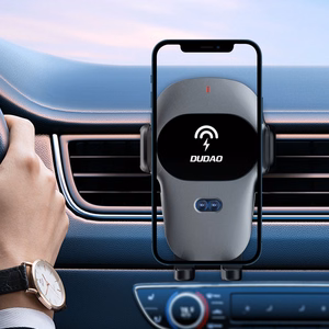 "Dudao" automatinis automobilinis laikiklis su integruotu Qi 15 W belaidžiu įkrovikliu pilkos spalvos (F20xs)