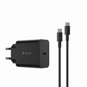Devia wall įkroviklis Rocket PD 45W 1x USB-C baltas + laidas USB-C - USB-C