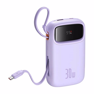 Išorinė baterija Baseus QPow 2 10000mAh 30W 2xUSB-C (violetinė)