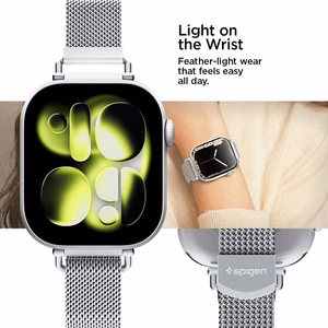 SPIGEN WBM4 dirželis APPLE WATCH 8 / 9 / 10 / 11 / SE (40 / 41 / 42 MM) sidabrinis