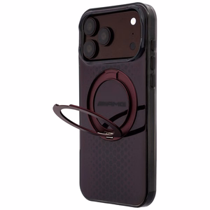 Mercedes AMG IML Double Layer Urban Line dėklas, skirtas iPhone 18 Pro Max / 17 Pro Max, su žiedu-stovu, suderinamas su MagSafe – bordo spalvos