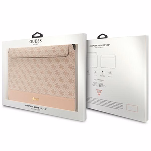 Guess 4G Stripe Metal Logo dėklas 14" nešiojamam kompiuteriui - rožinis
