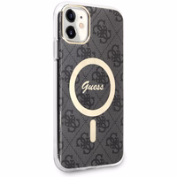 Guess GUHMN61H4STK iPhone 11 6.1" juodas/juodas kietas dėklas 4G MagSafe