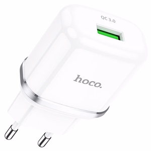 Telefono įkroviklis Hoco USB A QC3.0 3A 18W N3 baltas