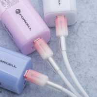 FORCELL F-ENERGY C356 kabelis Type C į Lightning PD 3A 27W Gradient 1 m baltas