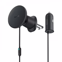 Automobilinis laikiklis Baseus "CW01_v2" juodas (15W / Magsafe suderinamas) (magnetinis / oro angos grotelės)