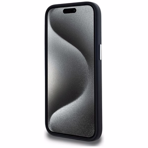 Karl Lagerfeld FW Metal Plate Magnetinis iPhone 15 dėklas - juodas