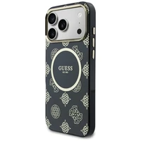 Guess IML Peony Dot MagSafe Case for iPhone 17 Pro Max - Black