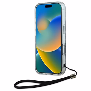 Karl Lagerfeld Zebra Pattern & Cord dėklas telefonui iPhone 16 Plus - violetinis