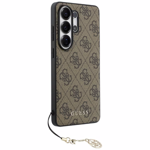 GUESS dėklas for SAMSUNG S26 Ultra GUHMS26LGF4GBR (PU 4G Classic Logo with Charm) rudas