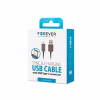 "Forever" kabelis USB - USB-C 1,0 m 1A juodas