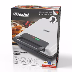 Mesko MS 3091 – Belgian waffle maker for 2 waffles, 1800 W, white