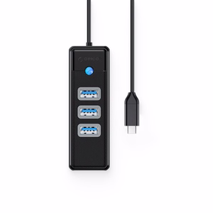 Orico PW3UR25-C3 USB Hub 4-Port 3x USB-A 3.0 1x RJ45 2.5G Ethernet 0.5m - Black