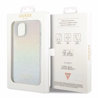Guess IML Faceted Mirror Disco Iridescent dėklas telefonui iPhone 15 - įvairiaspalvė