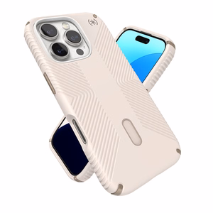 Speck Presidio2 Grip ClickLock & MagSafe dėklas, skirtas iPhone 16 Pro, „Bleached Bone“ / „Heirloom Gold“ / „Hazel Brown“