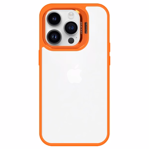 Tel Protect Dėklas telefonui su stovu + kamera stiklas (lęšis) skirtas iPhone 11 Pro Max oranžinis