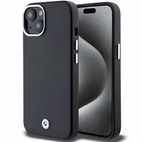 BMW parašas apvyniotas metalinis magnetinis dėklas telefonui iPhone 15 Plus / 14 Plus - juodas