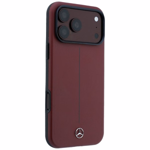 Mercedes Semi Wrap Iconic Line MagSafe odinis dėklas, skirtas iPhone 18 Pro Max / 17 Pro Max, bordo spalvos