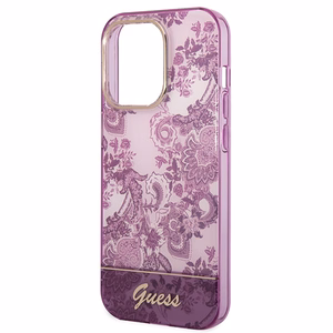 Guess Porcelain Collection dėklas telefonui iPhone 14 Pro Max - fuksinė