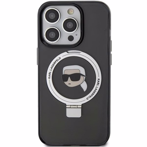 Karl Lagerfeld KLHMP15XHMRSKHK iPhone 15 Pro Max 6.7" чёрный/чёрный жёсткий чехол Ring Stand Karl Head MagSafe