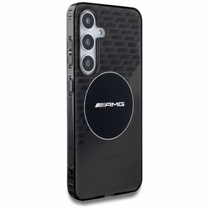 AMG Magnetinis permatomas rombų dėklas telefonui Samsung Galaxy S25 - juodas