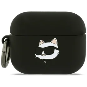Karl Lagerfeld Silicone Choupette Head 3D Case for AirPods Pro 3 - Black