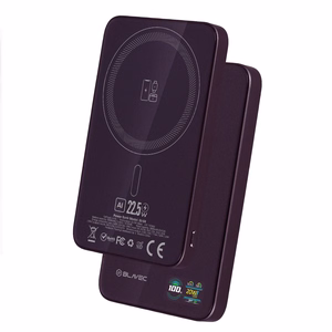 Blavec BJ-04 5000 mAh itin plonas magnetinis išorinis akumuliatorius su „MagSafe“, 7,8 mm, USB-C, 22,5 W, 3 viename (PBBJ04-MC5P) (spalva: violetinė)