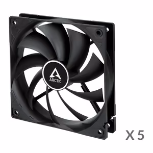 ARCTIC F12, 3-pin, 120мм, корпусные вентиляторы, чёрный, 5 шт.