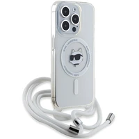 Karl Lagerfeld IML Choupette Head & Cord Magnetinis dėklas iPhone 13 Pro Max - skaidrus