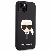 Karl Lagerfeld KLHCP14MSLKHBK iPhone 14 Plus 6.7 "kietasis dėklas juodas / juodas silikoninis Karl`s Head