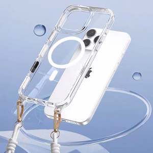 Tel Protect Strap Clear Case for Iphone 15 Pro Max white