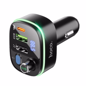 Automobilis bluetooth siųstuvas Hoco 2 x USB A + USB C QC3.0 PD 20W E62 juodas