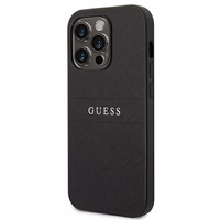 Guess Saffiano dirželis dėklas telefonui iPhone 14 Pro - juodas