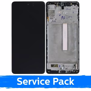 Ekranas skirtas Samsung M536 M53 5G juodas su rėmeliu (Service Pack)