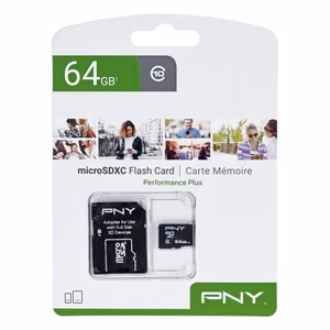 PNY Performance Plus 64GB MicroSDXC Class 10 atminties kortelė
