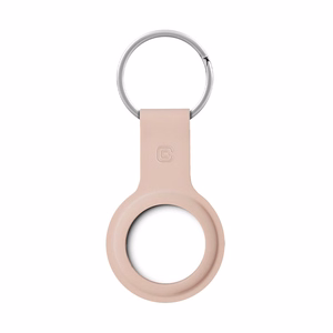 Crong Silicone dėklas, skirtas Apple AirTag 1 / 2, su žiedu raktams, smėlio rausvas