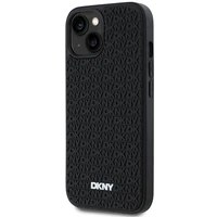 DKNY 3D Guminis dėklas su pasikartojančiu raštu iPhone 15 Plus - juodas